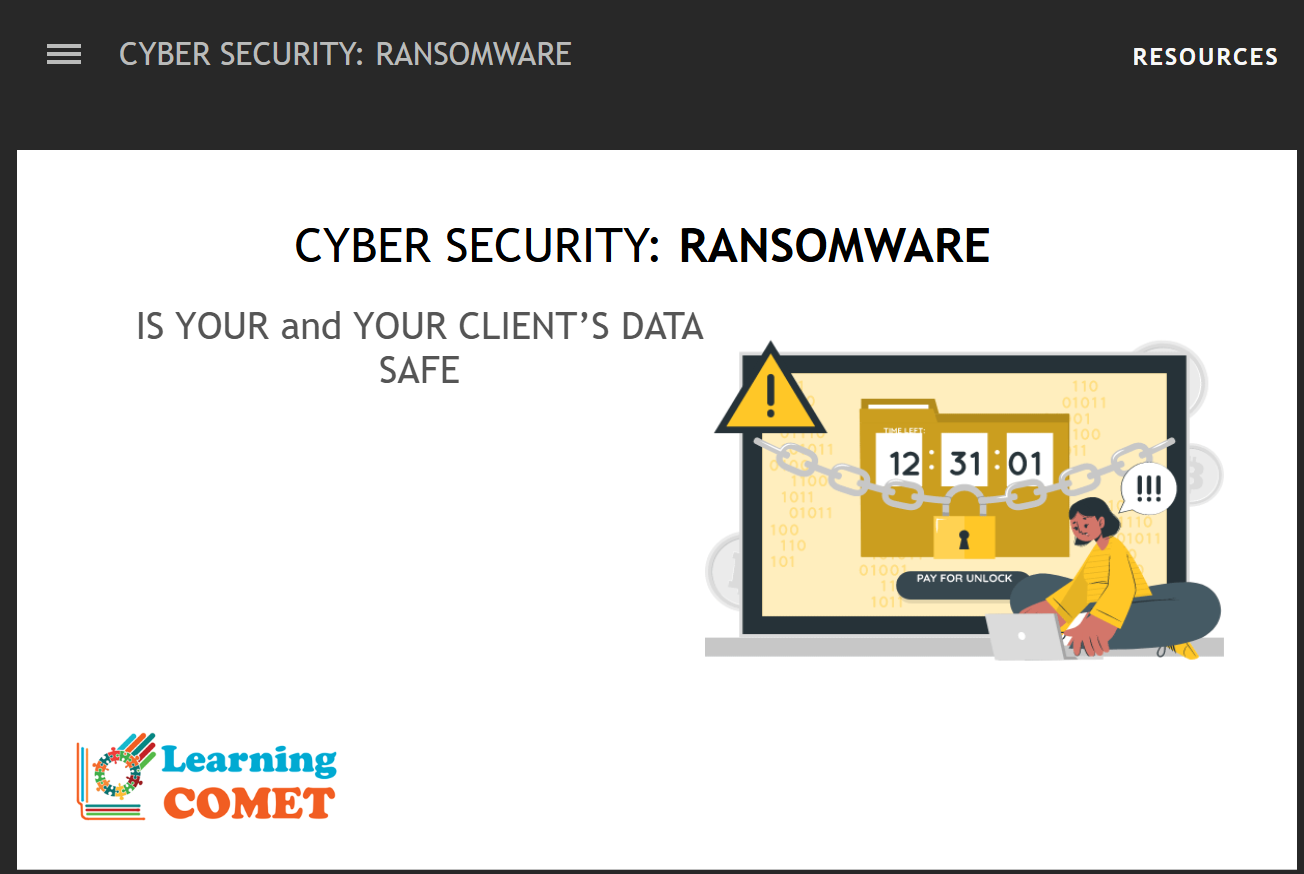 Preview of the cybersecurity ransomware course